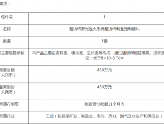 復旦大學超淺結激光退火系統超淺結制備定制模塊采購公開招標公告