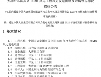 300MW！大唐2個風電項目機組招標